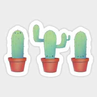 Cute cacti in pots sticker pack Sticker